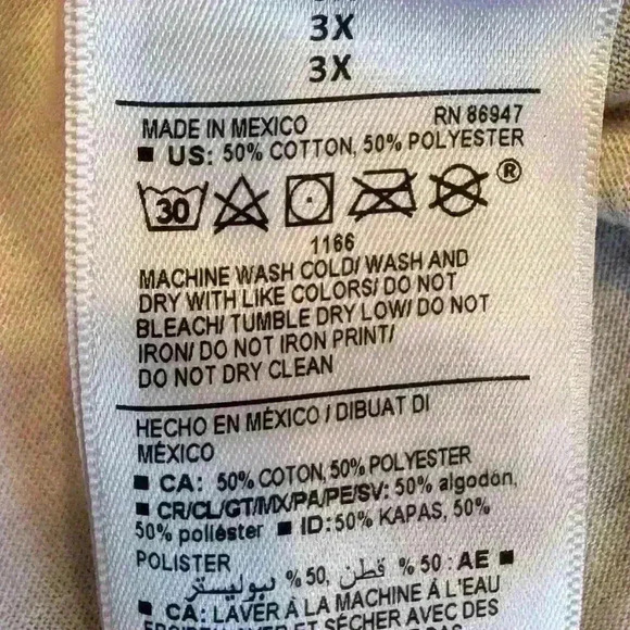 David Bowie Lightening Bolt Tie Dye White Grey Cropped, Size 3X - Picture 5 of 6